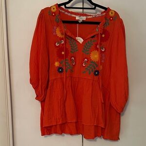 Umgee Embroidered Peasant Blouse
